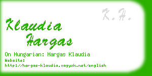 klaudia hargas business card